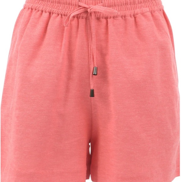 Venus Easy Linen Shorts Coral - Picture 3 of 7